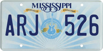 MS license plate ARJ526