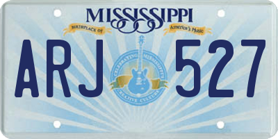MS license plate ARJ527