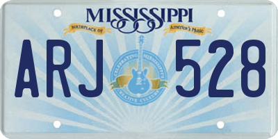 MS license plate ARJ528