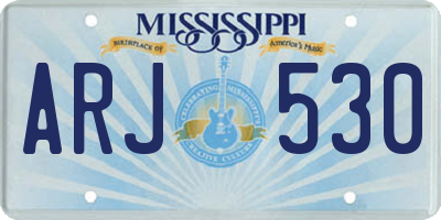 MS license plate ARJ530
