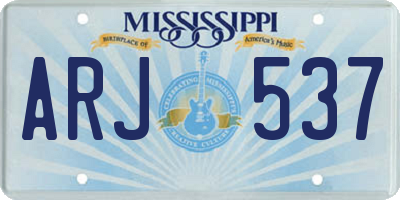 MS license plate ARJ537