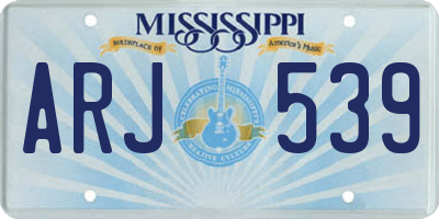MS license plate ARJ539
