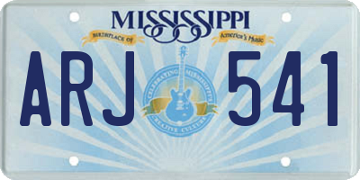 MS license plate ARJ541
