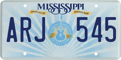 MS license plate ARJ545