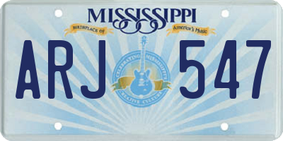 MS license plate ARJ547
