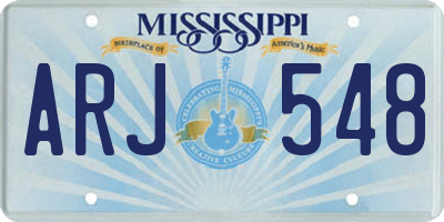 MS license plate ARJ548