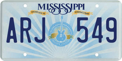 MS license plate ARJ549