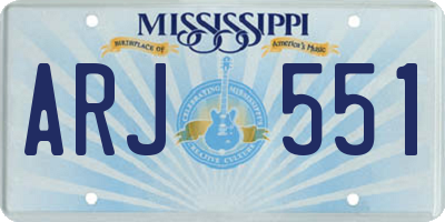 MS license plate ARJ551