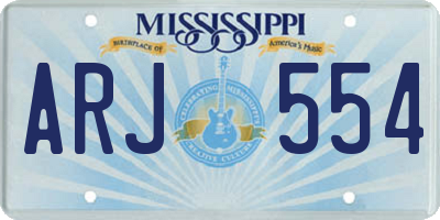 MS license plate ARJ554