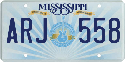 MS license plate ARJ558
