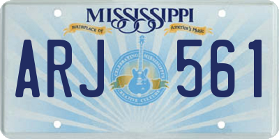 MS license plate ARJ561