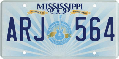 MS license plate ARJ564
