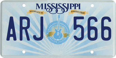 MS license plate ARJ566