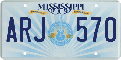 MS license plate ARJ570