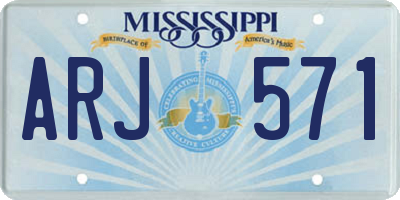 MS license plate ARJ571