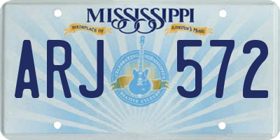 MS license plate ARJ572