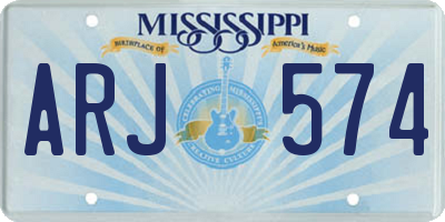 MS license plate ARJ574