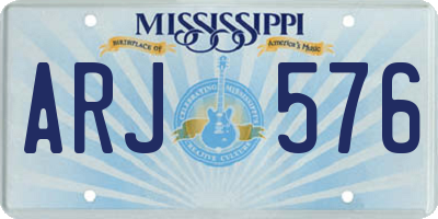 MS license plate ARJ576