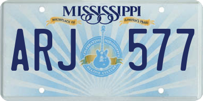 MS license plate ARJ577