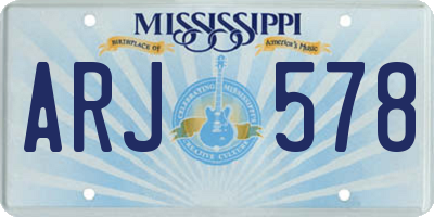 MS license plate ARJ578