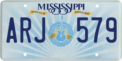 MS license plate ARJ579