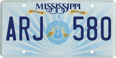 MS license plate ARJ580