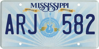 MS license plate ARJ582
