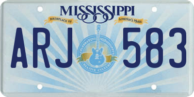 MS license plate ARJ583