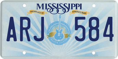 MS license plate ARJ584