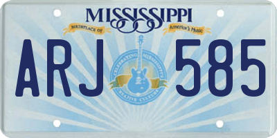 MS license plate ARJ585