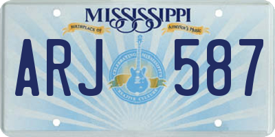MS license plate ARJ587
