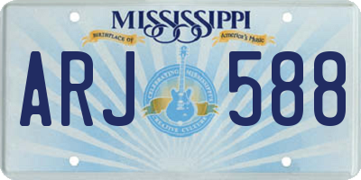 MS license plate ARJ588