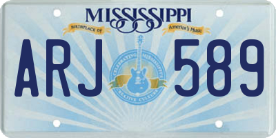MS license plate ARJ589