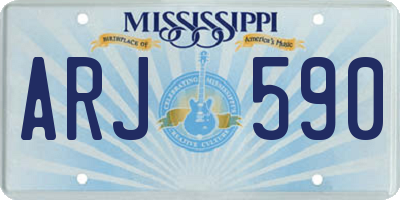 MS license plate ARJ590