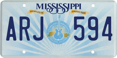 MS license plate ARJ594