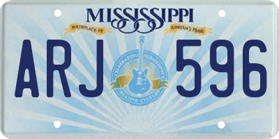 MS license plate ARJ596