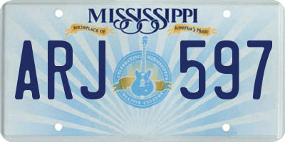 MS license plate ARJ597