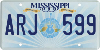 MS license plate ARJ599