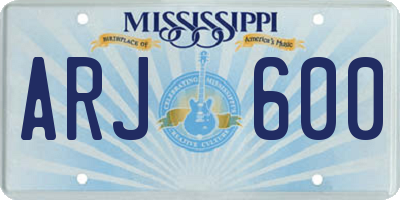 MS license plate ARJ600