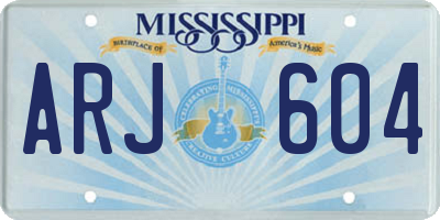 MS license plate ARJ604