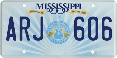 MS license plate ARJ606