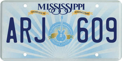 MS license plate ARJ609