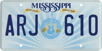 MS license plate ARJ610