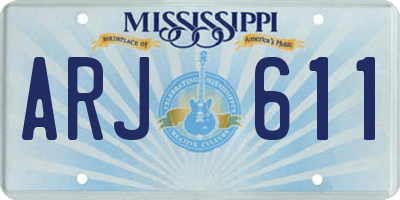 MS license plate ARJ611