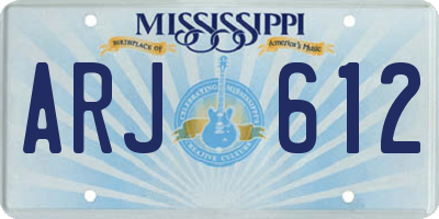 MS license plate ARJ612