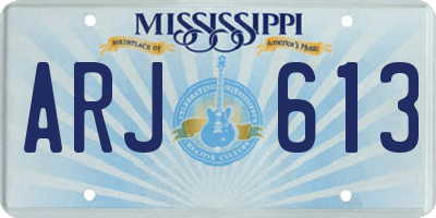 MS license plate ARJ613