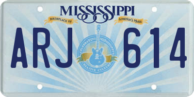 MS license plate ARJ614