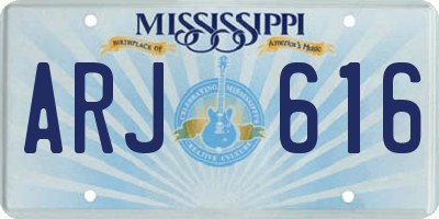 MS license plate ARJ616