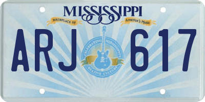 MS license plate ARJ617