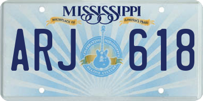 MS license plate ARJ618